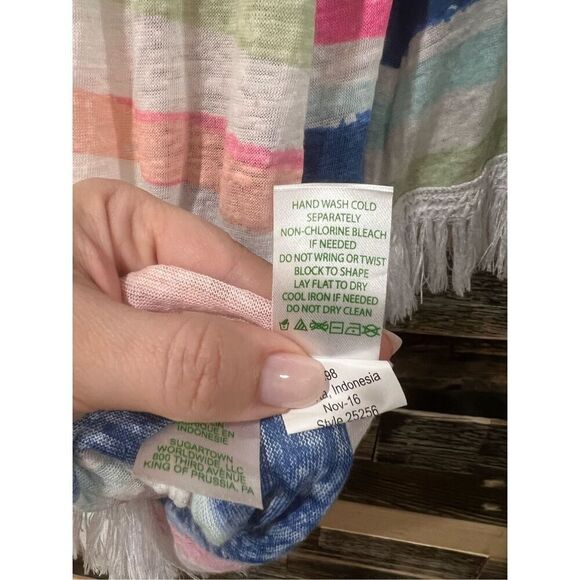 Lilly Pulitzer Getaway Cover Up Off the Shoulder Cats Meow Stripe Size S - Picture 6 of 6